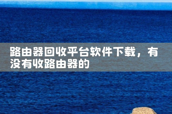 路由器回收平台软件下载