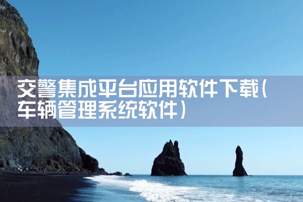 交警集成平台应用软件下载