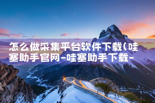 怎么做采集平台软件下载
