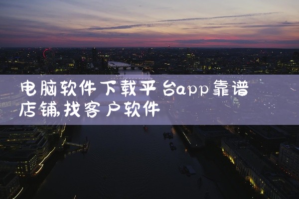 电脑软件下载平台app靠谱店铺
